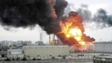 حريق بشركة البترول